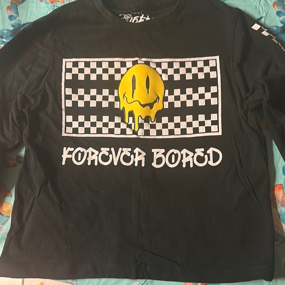 Eighty Eight Black Long Sleeve Tee with Yellow Graphic